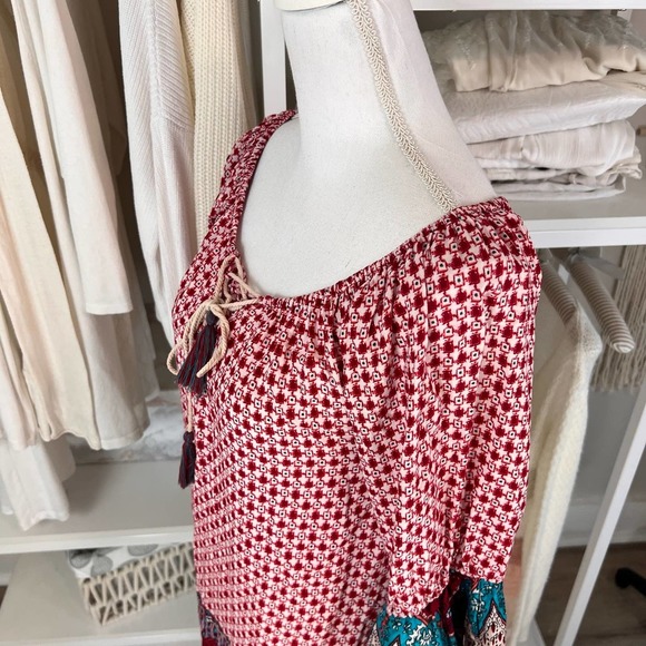 UMGEE Tunic Shift Dress sz. Small 3/4 sleeve Boho Hippie coastal beachy  #0671 - Picture 7 of 11